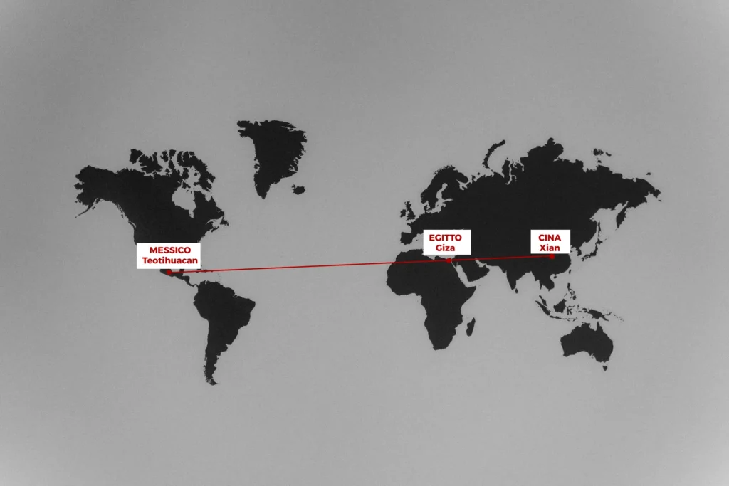 Connessione visiva tra i più grandi siti piramidali sul pianeta